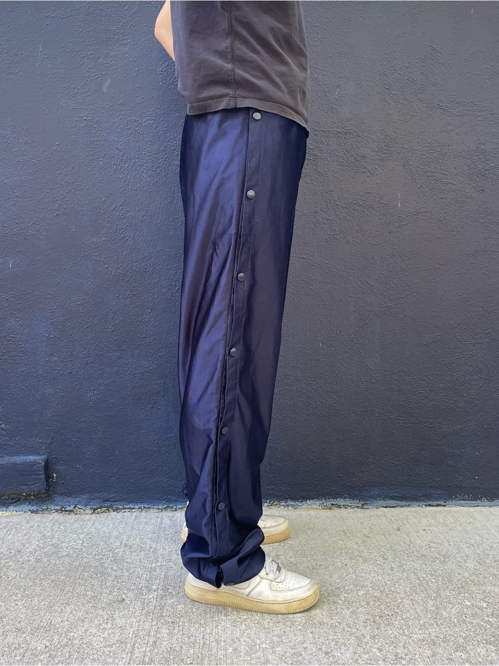 Vintage 90s navy blue Nike dazzle tear away track pants size large - Picture 4 of 5